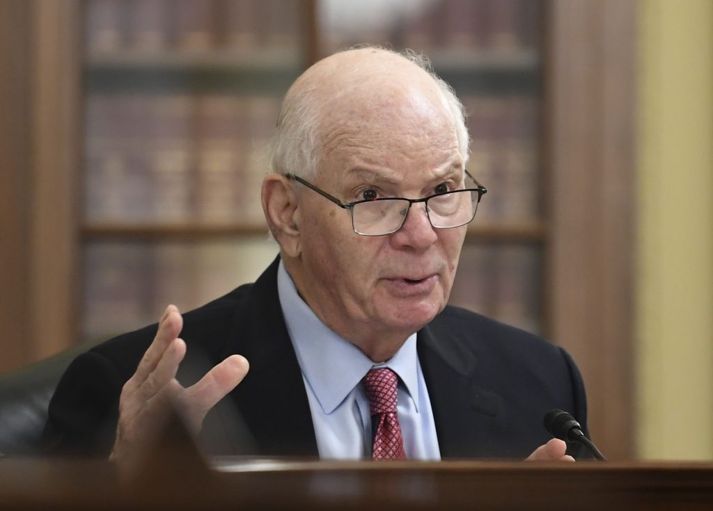 UNITED STATES - MARCH 21: Sen. Ben Cardin, D-Md., and Sen. Marco Rubio, R-Fl., at a Senate Foreign Relations East Asia and Pacific Affairs Subcommittee hearing on "Rebalance to Asia: What Does It Mean For Democracy, Good Governance And Human Rights?" (Photo By Chris Maddaloni/CQ Roll Call)