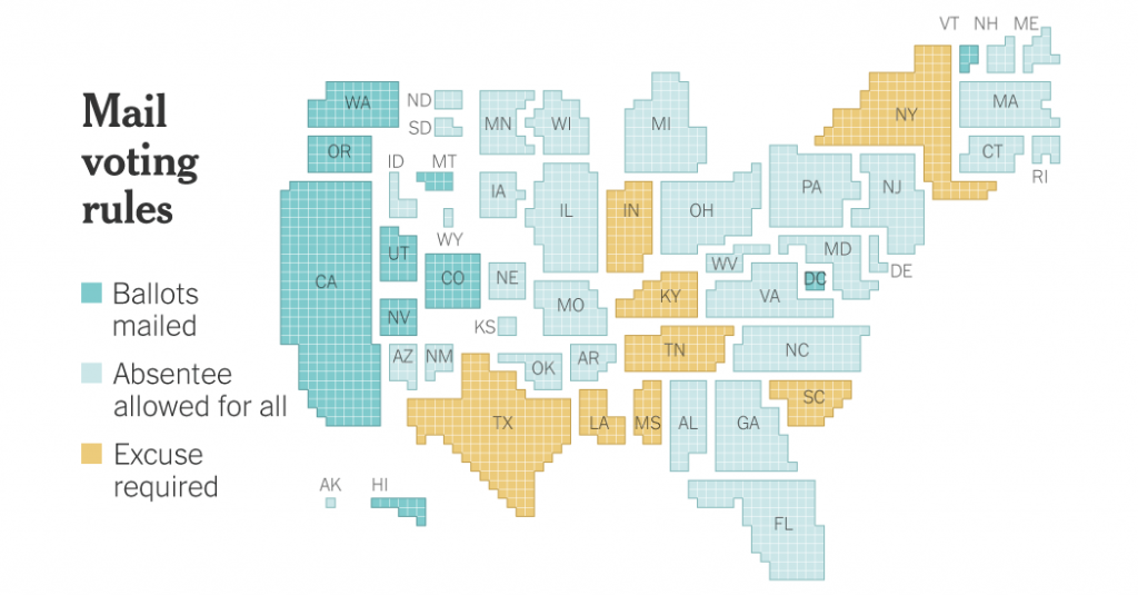 Un récord del 75% de los estadounidenses pueden votar por correo en 2020